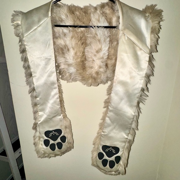 SpiritHoods Accessories - SpiritHoods White Snow Leopard Fuzzy Faux Fur Scarf Hat/Hood